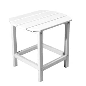White Resin Outdoor Side Table