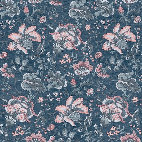 Laura Ashley Portia Dark Seaspray Removable Wallpaper Sample