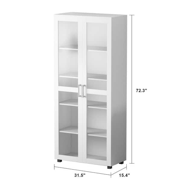 White Wood 2 Door Accent Cabinet, Wood Storage Cabinets With Doors And Shelves Home Depot