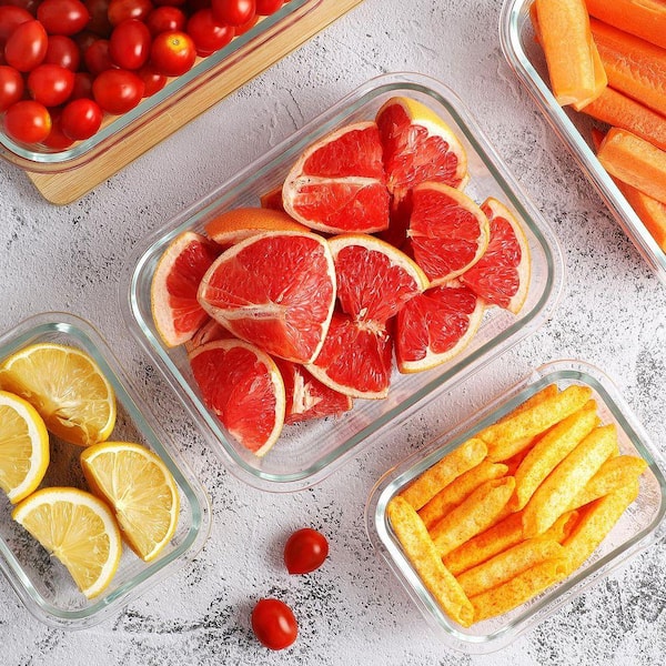 Borosilicate Glass Meal Prep Food Storage Containers Set with Locking Lids Airtight Leak Proof Oven Safe 10-Pack