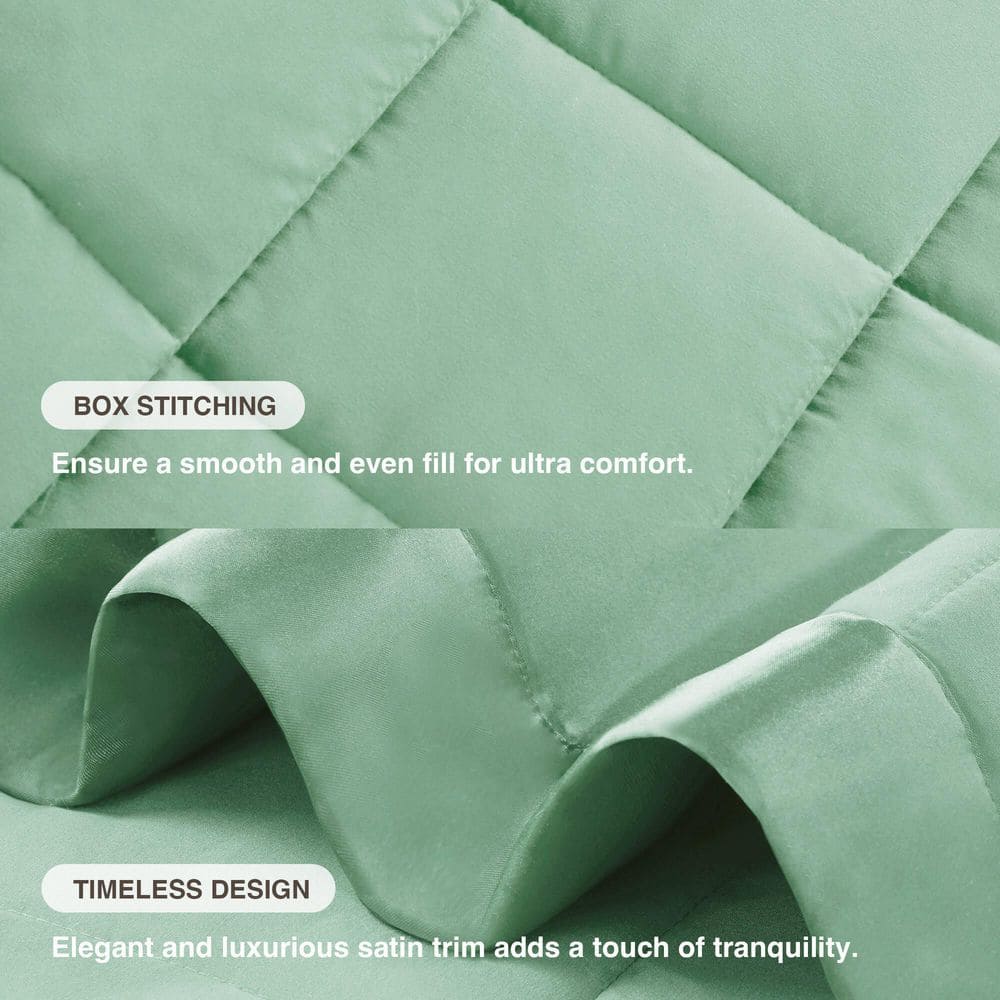 Full Seafoam Down Alternative Blanket with Satin Trim