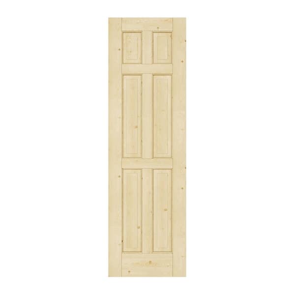 24 in. x 80 in. 6-Panel No Bore Solid Core Unfinished Pine Wood Textured Interior Door Slab