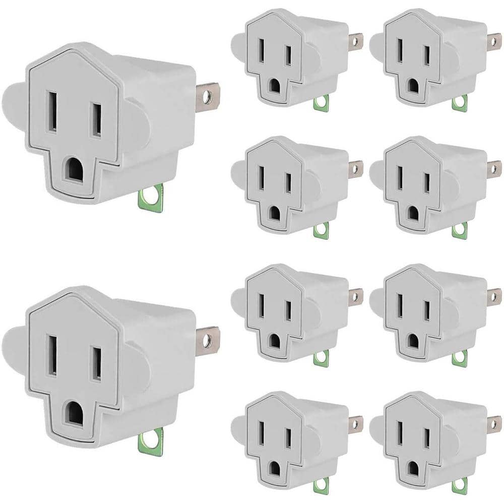 Heavy Duty 15 Amp 125-Volt 3-2 Prong Polarized Grounding Adapter 8-Pack price history on PriceWatchPro