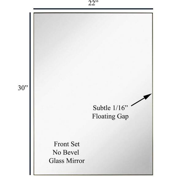 22 in. W x 30 in. H Rectangular Metal Framed Wall Mount Modern Decor  Bathroom Vanity Mirror 2023-3-3-9 - The Home Depot