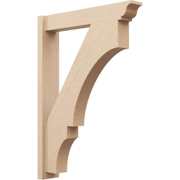 Ekena Millwork 6 in. x 44 in. x 32 in. Balboa Traditional Rough Cedar Woodgrain Timberthane Polyurethane Outlooker, Primed Tan