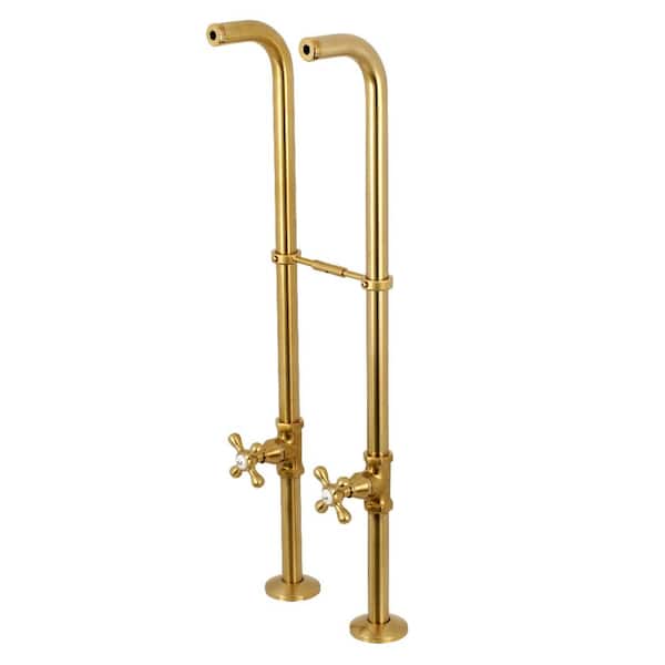 3/4 in. Freestanding Supply for Claw Foot Tubs, Brushed Brass