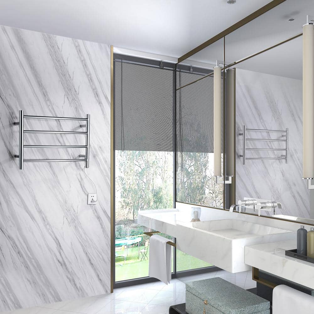 Polished Chrome Stainless Steel Wall Mounted Towel Warmer