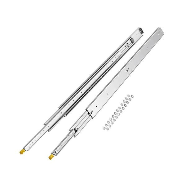 1 Pair Full Extension Drawer Slides 18 20 22 28 30 32 36 38 40 44 48 52 56 60 in., 500 lb Capacity Locking Drawer Slides
