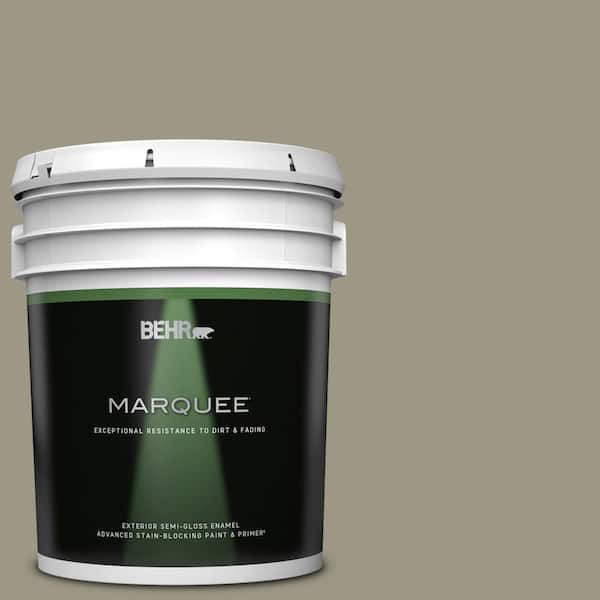 BEHR MARQUEE 5 gal. #PPU8-20 Dusty Olive Semi-Gloss Enamel Exterior Paint & Primer