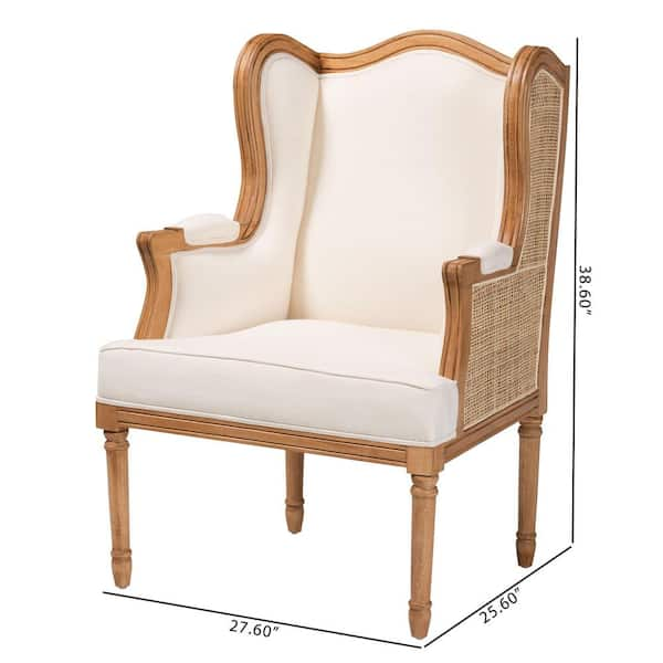 bali pari Rachana Beige and Honey Oak Accent Chair with Natural