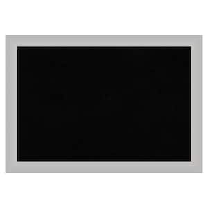 Low Luster Silver Wood Framed Black Corkboard 27 in. x 19 in. Bulletin Board Memo Board