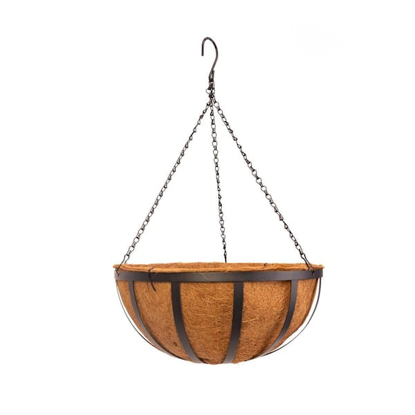 Vigoro 16 in. English Steel Hanging Basket with Coco Liner