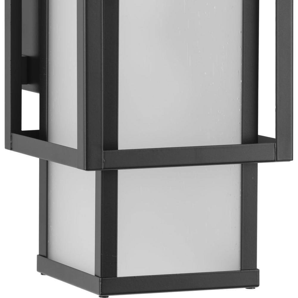 Matte Black Steel 24" Outdoor Wall Lantern with Etched Glass