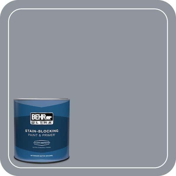 BEHR ULTRA 1 qt. #MQ5-21 Radiant Silver Extra Durable Satin Enamel Interior Paint & Primer