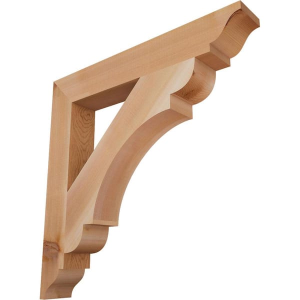 Ekena Millwork 3.5 in. x 24 in. x 24 in. Western Red Cedar Olympic Traditional Smooth Bracket