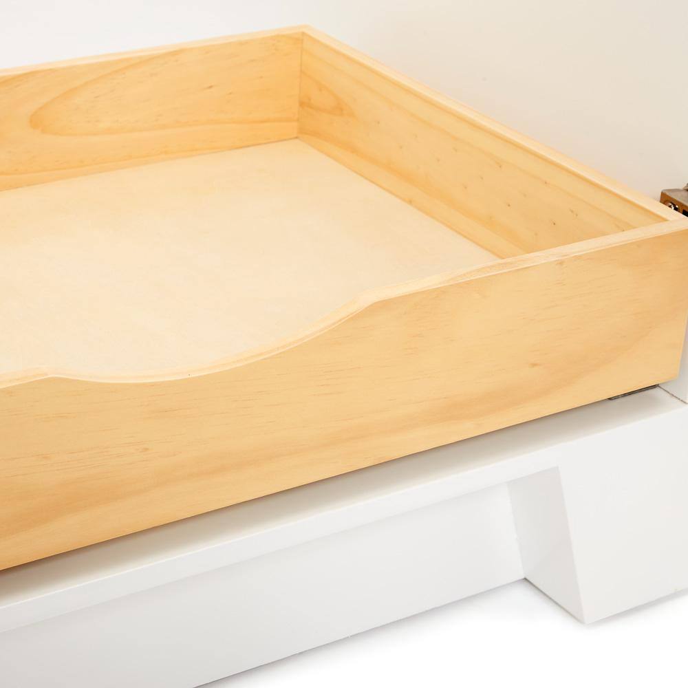 White Wood Freestanding Bathroom Vanity with Brass Hardware, 42 inches