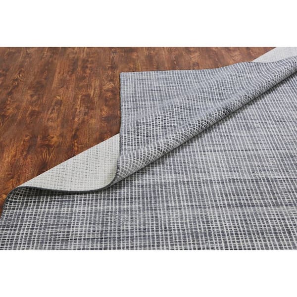 Hudson 2 ft. x 3 ft. Steel/White Abstract Washable Area Rug