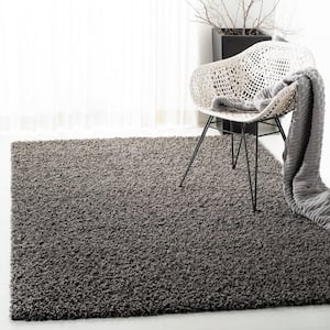 Athens Shag Dark Gray 8 ft. x 10 ft. Solid Area Rug