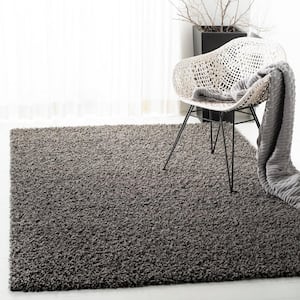 Athens Shag Dark Gray 9 ft. x 12 ft. Solid Area Rug