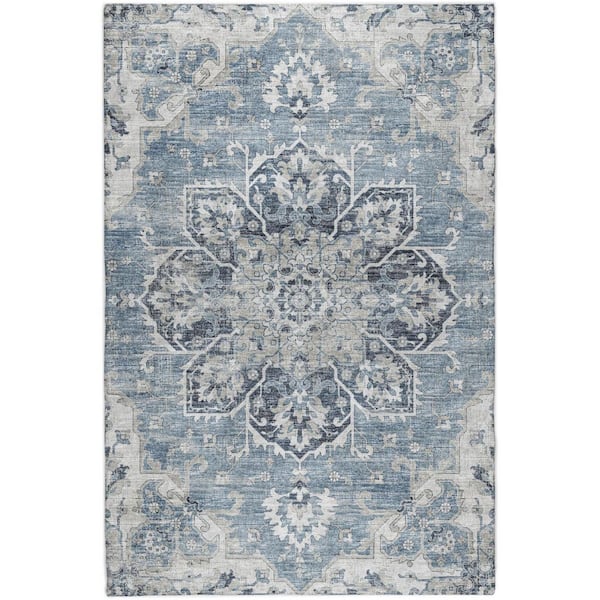 Dream Shag Premium Machine Washable Abstract ADS93 Blue 10 ft. x 14 ft. Area Rug