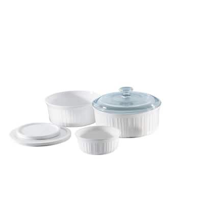 French White 6-Piece Ceramic Bakeware Set