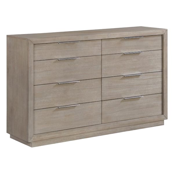 Cadia Grey 8-Drawer 58 in. Dresser