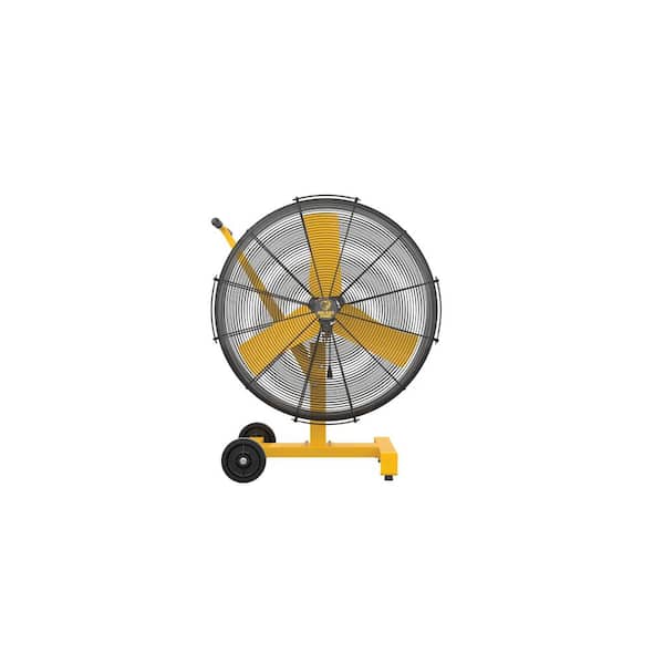 Big Ass Fans AirEye 36in. Directional Low Rider/Pedstal Fan with Handle, 18 ft. Plug-In Cord, Black/Yellow, Variable Speed Controller
