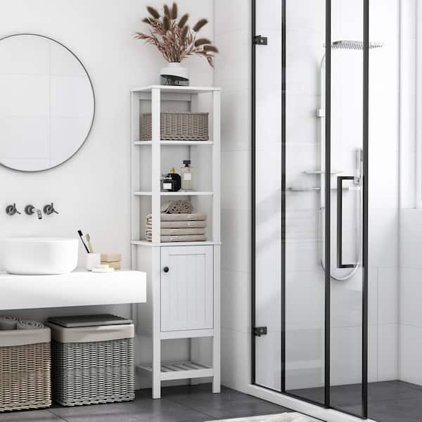 HOMCOM Over-The-Sink Bathroom Storage Organizer Cabinet with Mirrored