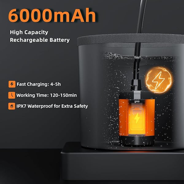 Portable Outdoor Camp Shower with 6000mAh Rechargeable Shower Pump