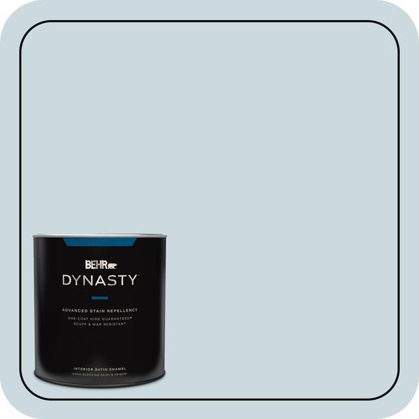 BEHR DYNASTY 1 qt. #MQ3-53 Sky Light View One-Coat Hide Satin Enamel Stain-Blocking Interior Paint and Primer