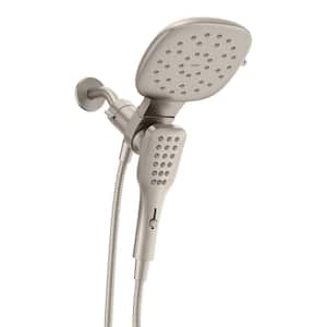 Verso Square 8-Spray Pattern Dual Wall Mount and Handheld Shower Heads 7 in. Shower with Infiniti Dial in Brushed Nickel