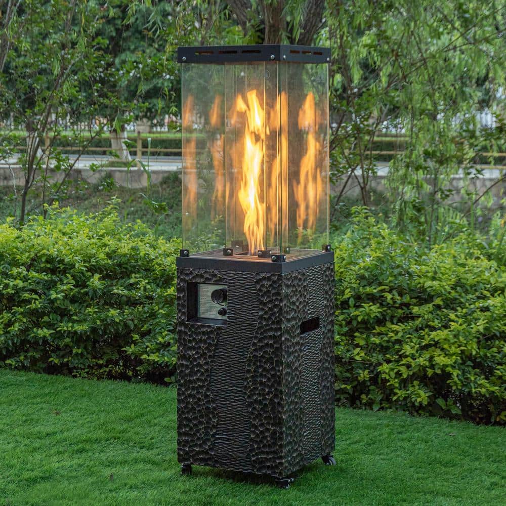 Uixe 41,000 BTU Residential Adjustable Flame Black Propane Patio