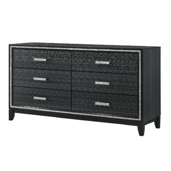 Benjara 17 In. Black 6-Drawer Wooden Dresser Without Mirror BM268901 ...