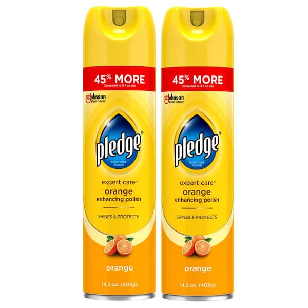 Pledge 14.2 oz. Orange Wood/Leather/Stainless Steel Enhancing Polish (2-Pack)
