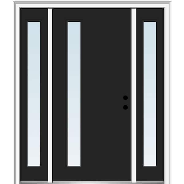 MMI DOOR 68.5 in. x 81.75 in. Viola Left-Hand Inswing 1-Lite Clear Low-E Painted Steel Prehung Front Door with Sidelites