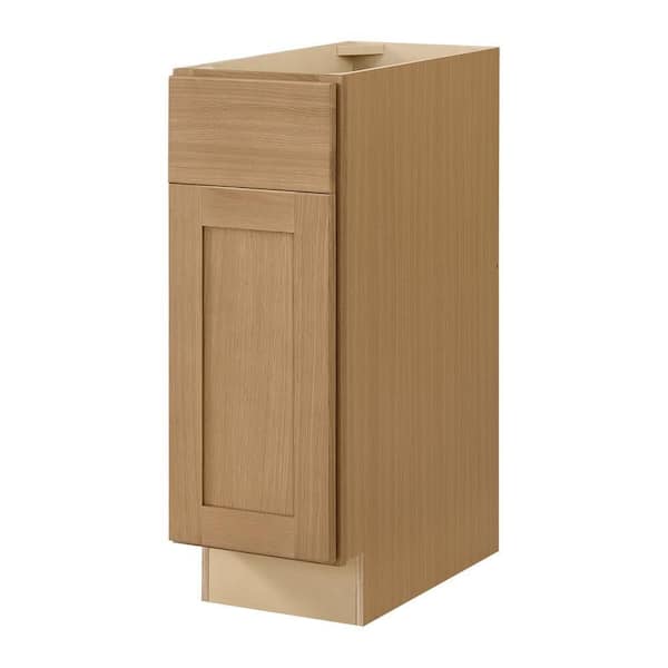Avondale 12 in. W x 24 in. D x 34.5 in. H Ready to Assemble Plywood Shaker Base Kitchen Cabinet in White Oak