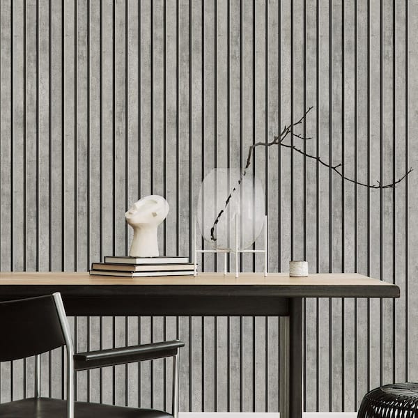 Transform Concrete Slats Grey Peel & Stick Wallpaper