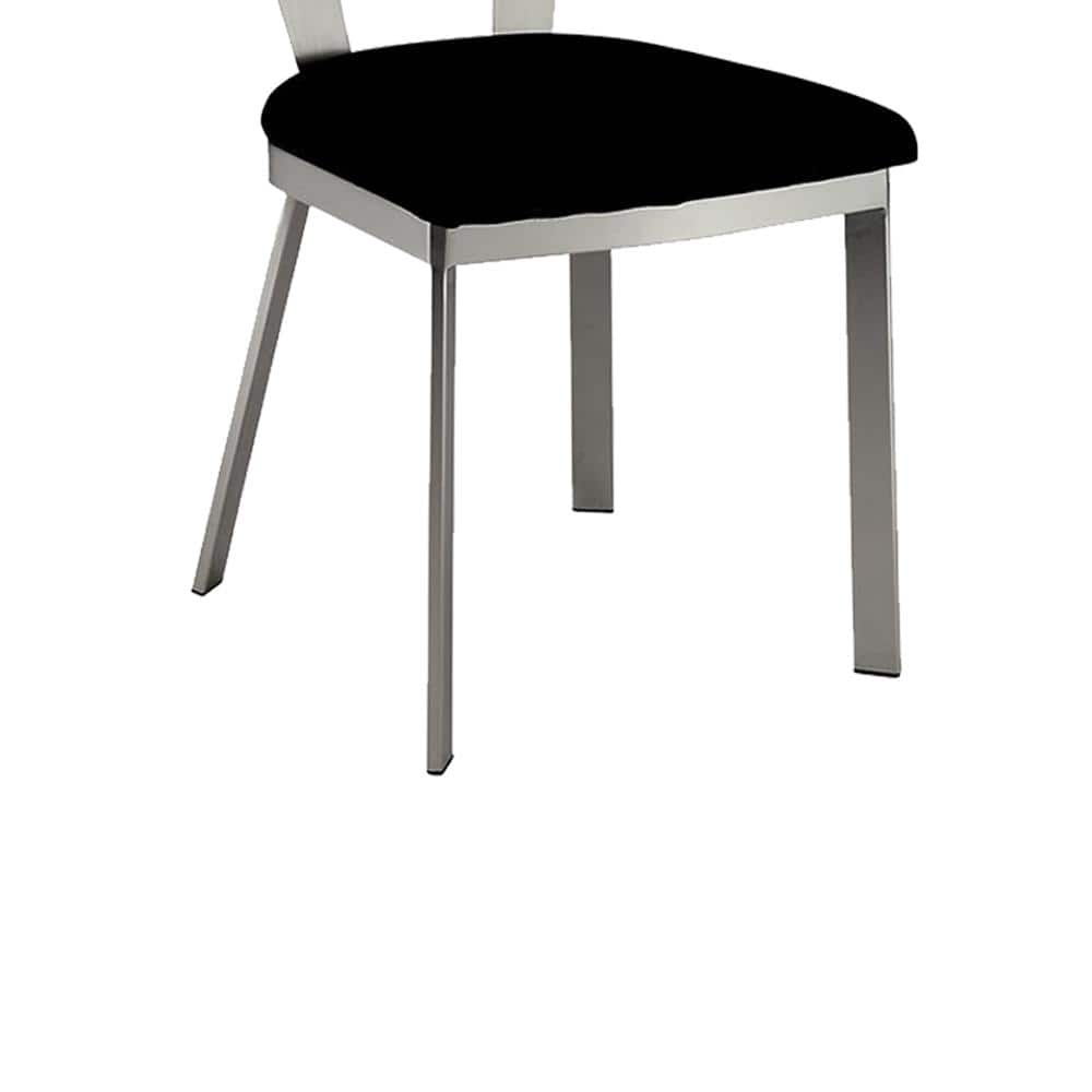 Nova Contemporary Microfiber Upholstered Side Chair in Silver/Black