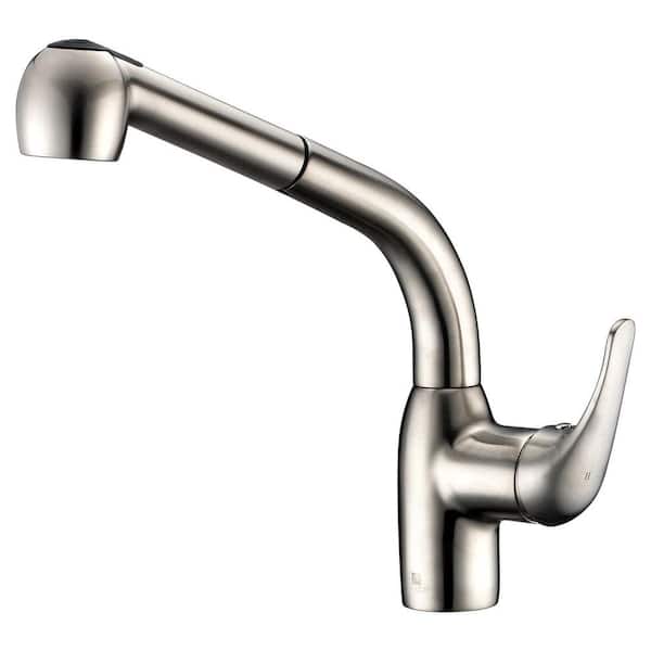 ANZZI Harbour Single-Handle Pull-Out Sprayer Kitchen Faucet in Brushed Nickel