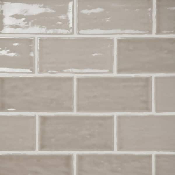 Marin Rectangle Glossy Coastal Cliff (Taupe) 2 in. x 5 in. Ceramic Wall Tile (5.38 sq. ft./Case)