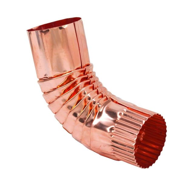 4 in. Half Round Copper Round Corrugated 75 Degree Elbow