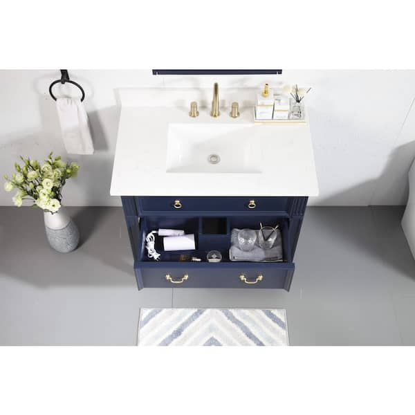 36 Tennant Brand Modern Style Navy Blue Wood Vessel Sink Bathroom Vanity