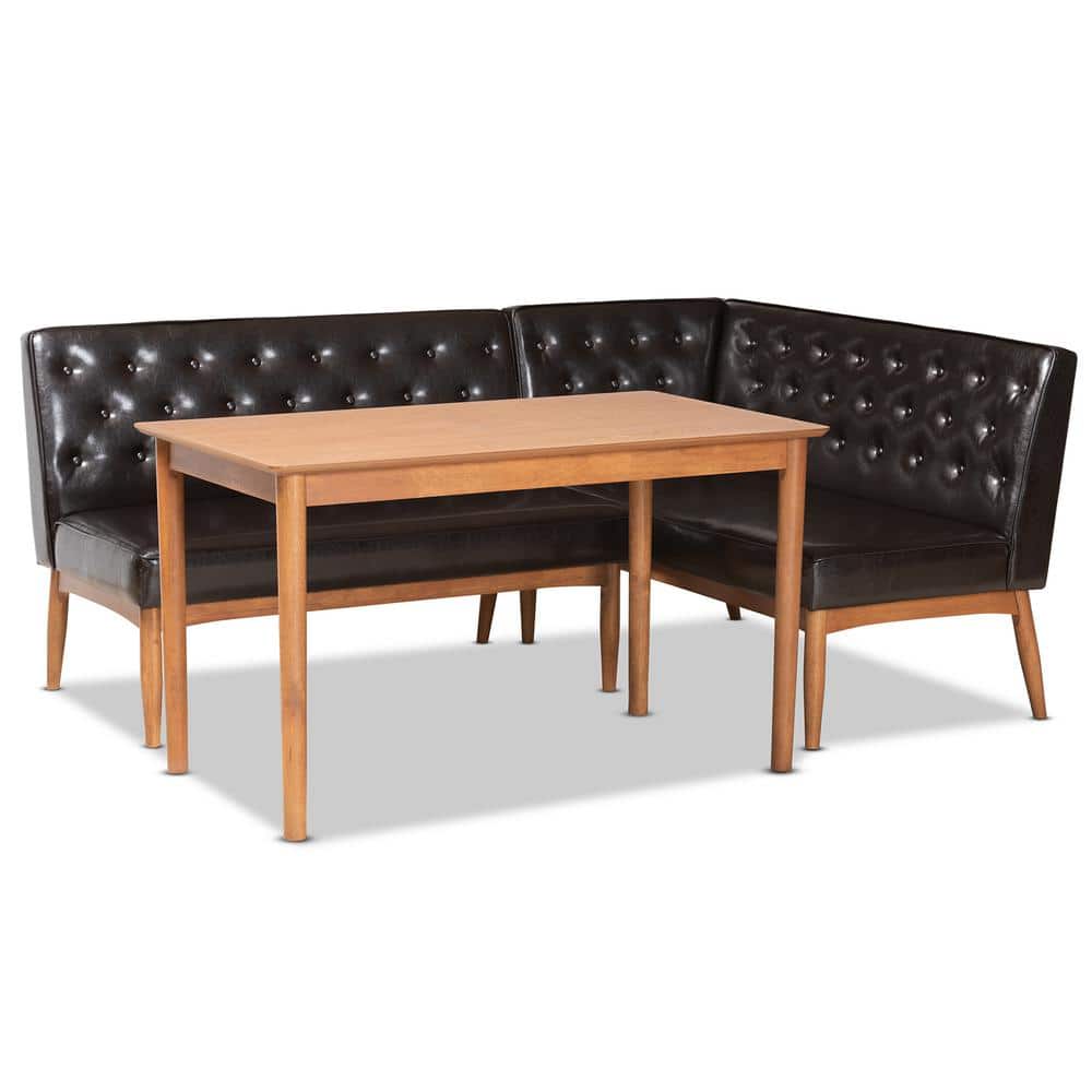 Riordan 3-Piece Dark Brown and Walnut Brown Dining Nook Set price history on PriceWatchPro
