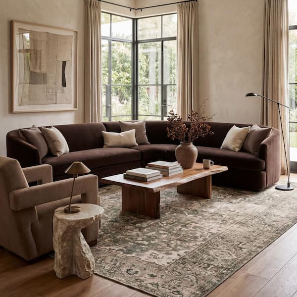 Coraleen Antiqued Jute-Blend Area Sage 5 ft. x 8 ft. Indoor Area Rug