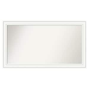 Craftsman White 49 in. x 28 in. Custom Non-Beveled Satin Wood Framed Bathroom Vanity Wall Mirror