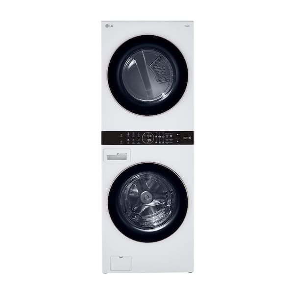 LG WashTower Stacked SMART Laundry Center 4.5 Cu.Ft. Front Load Washer & 7.4 Cu.Ft. Gas Dryer in White