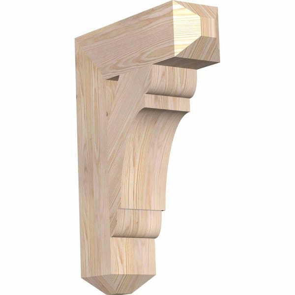 Ekena Millwork 5.5 in. x 28 in. x 20 in. Douglas Fir Olympic Craftsman Smooth Bracket