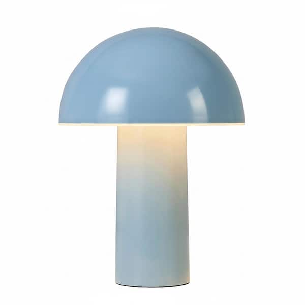 Celia 10.24 in LED Glossy Blue Modern Round Dome Dimmable Cordless Portable Rechargeable Bedside Nightstand Desk Lamp