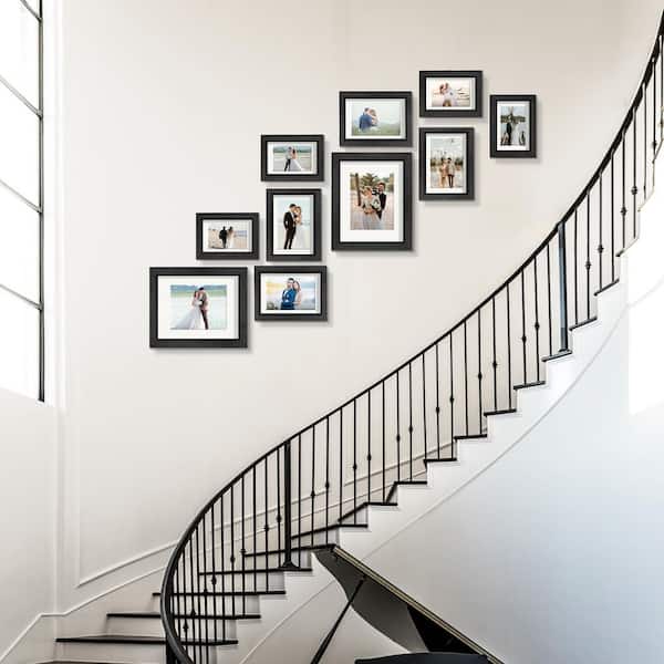 10-Pack Picture Frames Collage Wall Decor with Mat, Gallery Wall Frame Set for Wall Mounting or Tabletop Display, Black