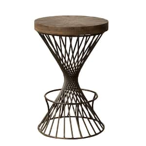 Kanister 26 in. Dark Pewter Metal Backless Counter Height Stool